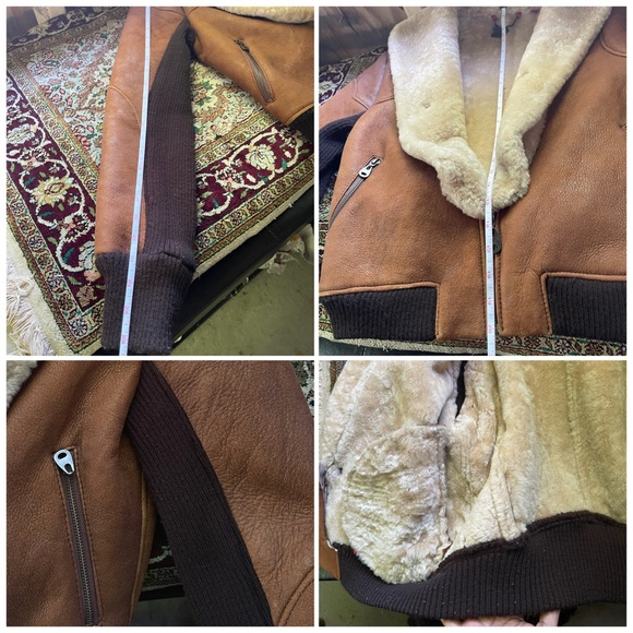 🚫SOLD🚫Doma Shearling Leather Jacket Coat Bomber - Picture 10 of 14